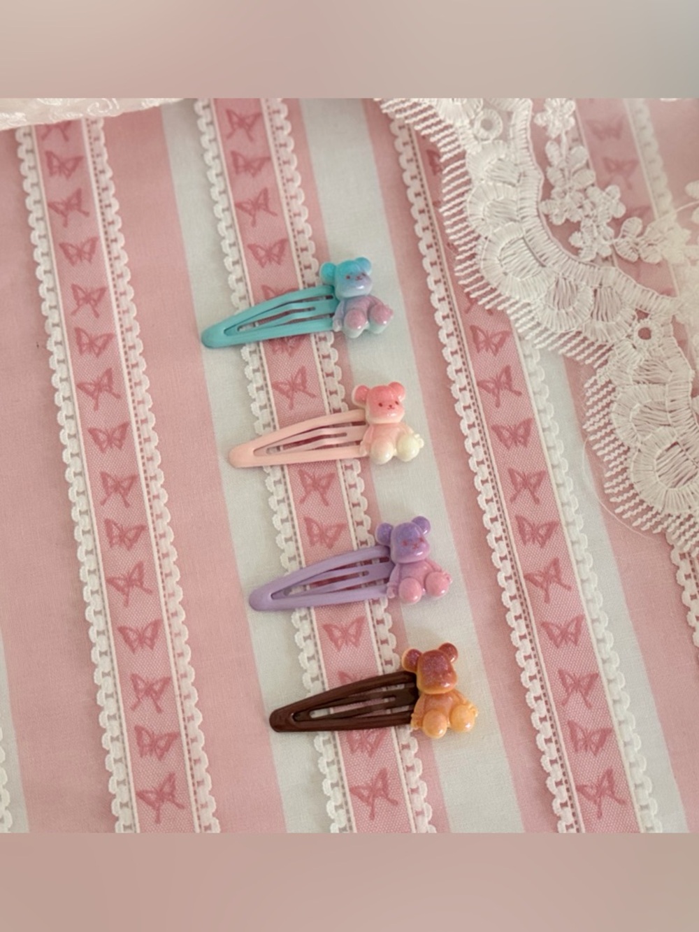 Cute Bear Snap Hair Clips - new Set of 4
